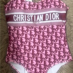Fashion Only  Christian Dior  Pink Monogram One Piece Swimsuit